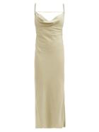 Matchesfashion.com Jacquemus - Cowl-neck Crepe Midi Dress - Womens - Light Green