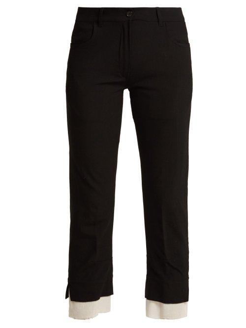 Matchesfashion.com Ann Demeulemeester - Cropped Wool Trousers - Womens - Black