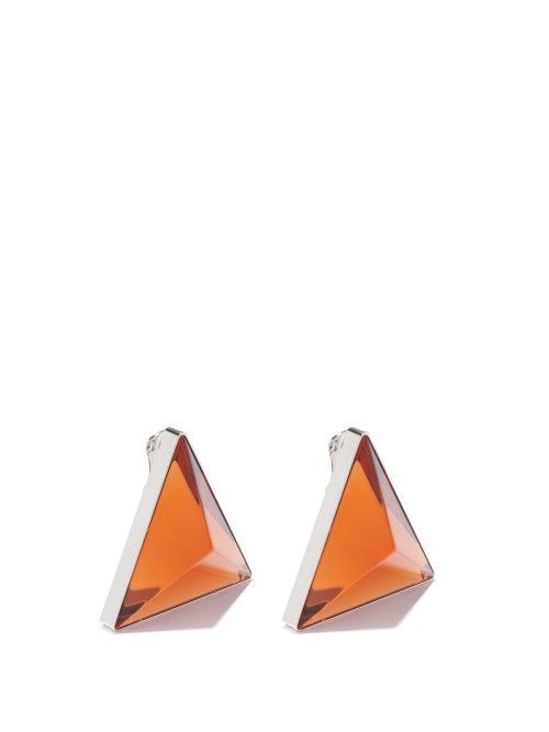 Jil Sander - Triangle Earrings - Womens - Brown