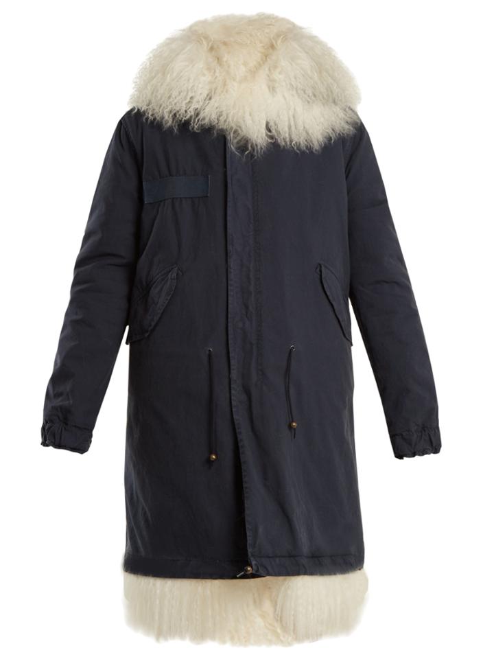Mr & Mrs Italy Mongolian-fur Lined Hooded Canvas Parka