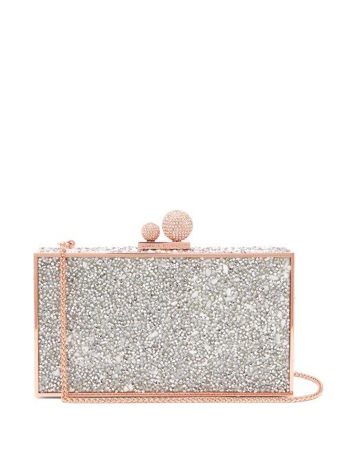 Matchesfashion.com Sophia Webster - Clara Crystal Embellished Clutch Bag - Womens - White Silver