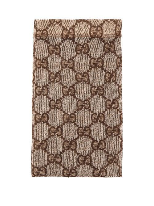 Ladies Lingerie Gucci - Gg-jacquard Tights - Womens - Beige Print