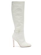 Matchesfashion.com Malone Souliers By Roy Luwolt - X Roksanda Rhonda Crocodile Effect Leather Boots - Womens - White