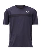 Matchesfashion.com Castore - Striped Logo-print Technical-jersey T-shirt - Mens - Navy