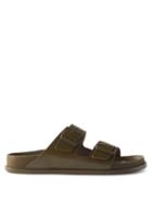 Birkenstock 1774 - 1774 Arizona Buckled Leather Slides - Womens - Khaki