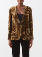 Etro - Georgia Patch-pocket Velvet Jacket - Womens - Olive Green