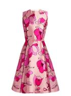 Oscar De La Renta Floral-print Silk-mikado Midi Dress