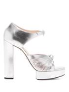 Matchesfashion.com Gucci - Crawford Knotted Platform Leather Sandals - Womens - Silver