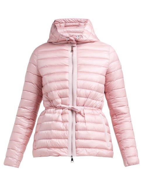 Matchesfashion.com Moncler - Raie Hooded Quilted Down Coat - Womens - Light Pink