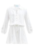 Matchesfashion.com Melissa Odabash - Scarlett Ruffled Drawstring Shirt Dress - Womens - White