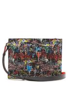 Christian Louboutin Skypouch Spike-embellished Leather Pouch