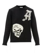 Matchesfashion.com Alexander Mcqueen - Skull-intarsia Wool Sweater - Mens - Black Cream