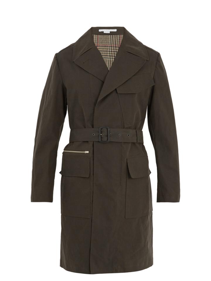 Stella Mccartney Peak-lapel Technical-cotton Trench Coat