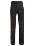 Matchesfashion.com Gucci - Logo Wool And Silk Blend Jacquard Trousers - Womens - Black