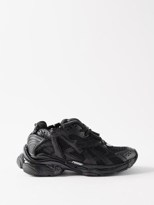 Balenciaga - Runner Mesh And Faux-leather Trainers - Mens - Black