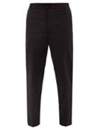 Maison Kitsun - Drawstring Straight-leg Canvas Trousers - Mens - Black