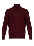 Matchesfashion.com Giorgio Armani - Knitted Wool Blend Sweater - Mens - Burgundy