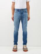 Palm Angels - Side-stripe Slim-leg Jeans - Mens - Blue