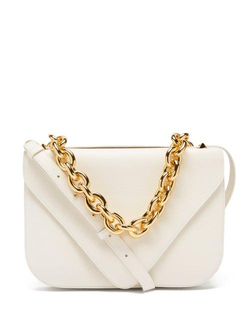 Bottega Veneta - Mount Grained-leather Shoulder Bag - Womens - White