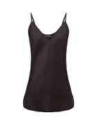 Matchesfashion.com Lee Mathews - Stella V Neck Silk Satin Camisole - Womens - Black