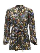Matchesfashion.com The Vampire's Wife - The Penitent Floral-print Silk-satin Blouse - Womens - Black Multi