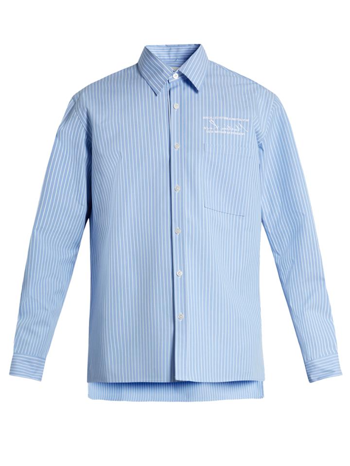 Martine Rose Striped Bonded-cotton Shirt
