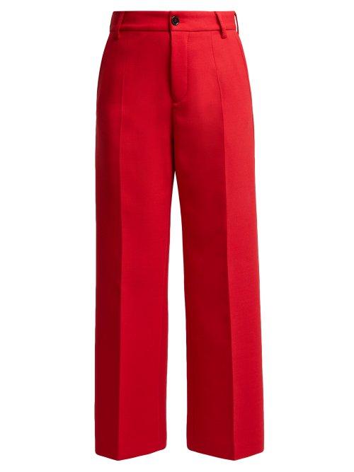 Matchesfashion.com Mm6 Maison Margiela - High Rise Straight Leg Trousers - Womens - Red