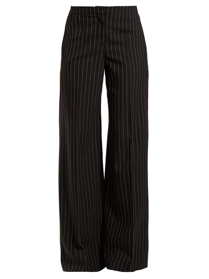 Alexander Mcqueen Pinstripe Wool Wide-leg Trousers