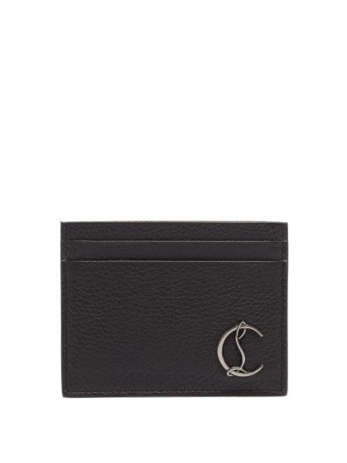 Matchesfashion.com Christian Louboutin - Monogram Plaque Leather Cardholder - Mens - Black