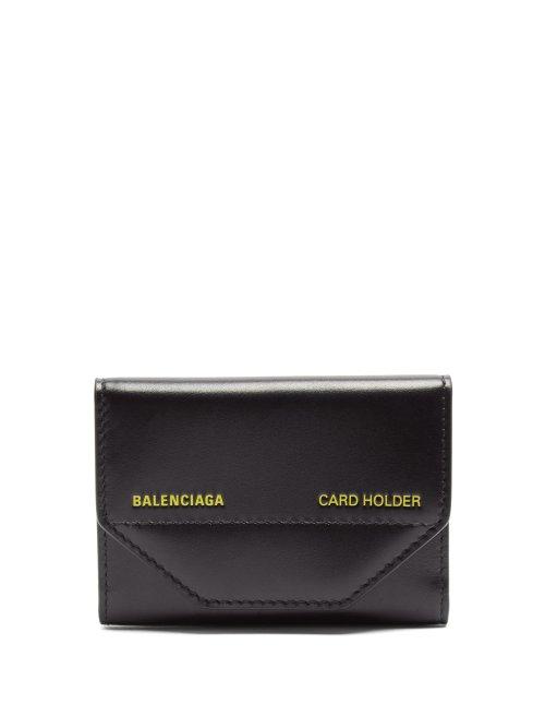 Matchesfashion.com Balenciaga - Logo Debossed Leather Cardholder - Mens - Black
