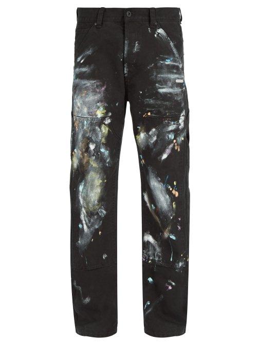 Matchesfashion.com Off-white - Carpenter Paint Smudge Jeans - Mens - Multi