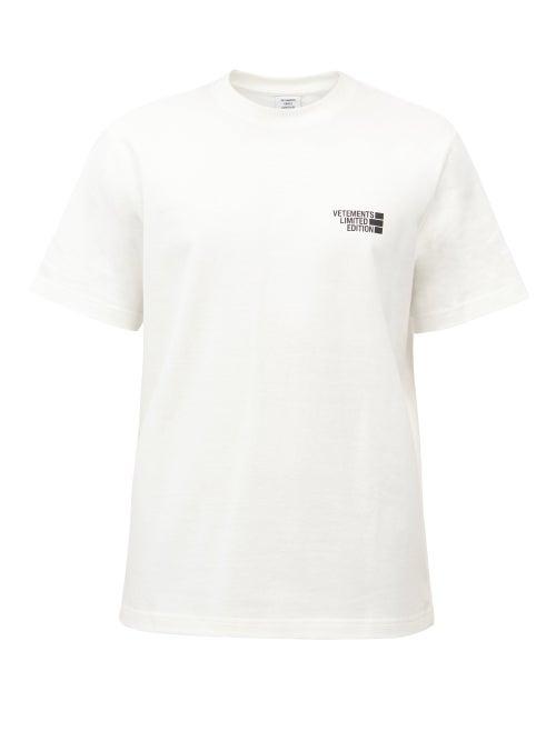 Matchesfashion.com Vetements - Limited Edition Logo-print Cotton-jersey T-shirt - Mens - White