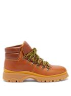 Matchesfashion.com Prada - Lace Up Leather Hiking Boots - Womens - Tan