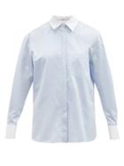 Matchesfashion.com Another Tomorrow - Contrast Men's Cotton-poplin Shirt - Womens - Blue