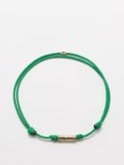 Luis Morais - Palm Tree-engraved 14kt Gold Corded Bracelet - Mens - Green