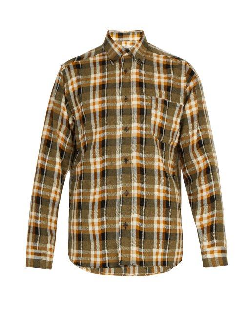 Matchesfashion.com Isabel Marant - Rikers Check Wool Blend Shirt - Mens - Orange