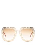 Gucci Oversized Embellished Square-frame Sunglasses