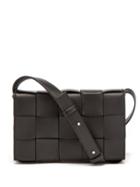 Bottega Veneta - Cassette Small Intrecciato Leather Cross-body Bag - Womens - Black