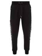 Matchesfashion.com Dolce & Gabbana - Dg Logo Stripe Cotton Track Pants - Mens - Black