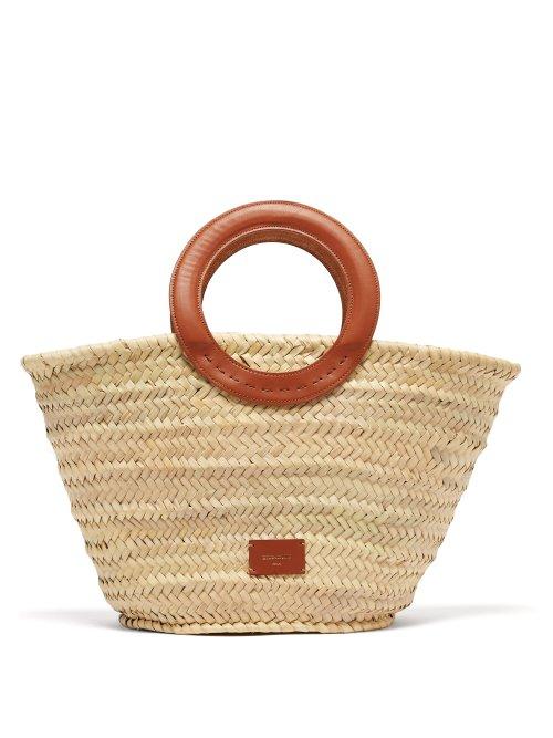 Matchesfashion.com Zeus + Dione - Scorpio Leather Trim Raffia Basket Bag - Womens - Tan Multi