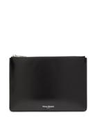 Matchesfashion.com Maison Margiela - Smooth And Crocodile Embossed Leather Pouch - Mens - Black
