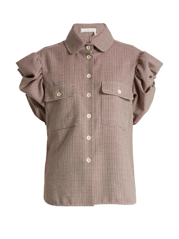 Chloé Wool And Cotton-blend Ruched Shirt