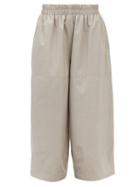 Raey - Wide-leg Leather Trousers - Womens - Ivory