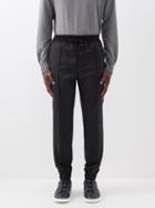 Zegna - Drawstring Waist Wool Track Pants - Mens - Black