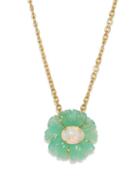 Irene Neuwirth - Tropical Flower Opal, Calcite & 18kt Gold Necklace - Womens - Green Multi