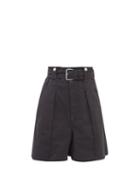 Isabel Marant - Delilaz High-rise Pleated Cotton-twill Shorts - Womens - Black