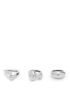 Matchesfashion.com Misho - Set Of Three Pebble White Gold Plated Rings - Womens - Silver