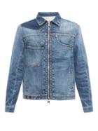 Alexander Mcqueen - Zipped Reconstructed Denim Jacket - Mens - Denim