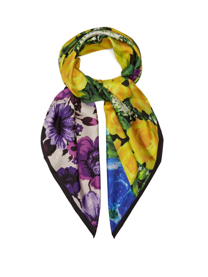 Richard Quinn Floral-print Silk-twill Scarf