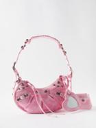 Balenciaga - Le Cagole Xs Logo-print Denim Shoulder Bag - Womens - Pink